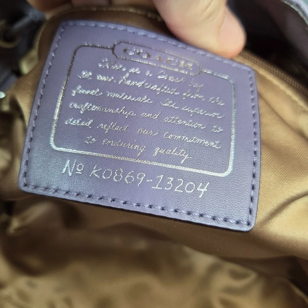 Vintage Coach Mini Legacy Drawstring East West Hobo Bag Y2k RARE 13204 Purple